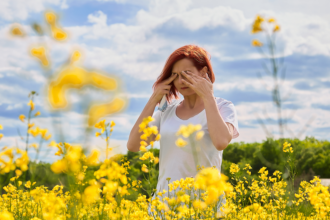 A relação entre alergias oculares e a primavera.